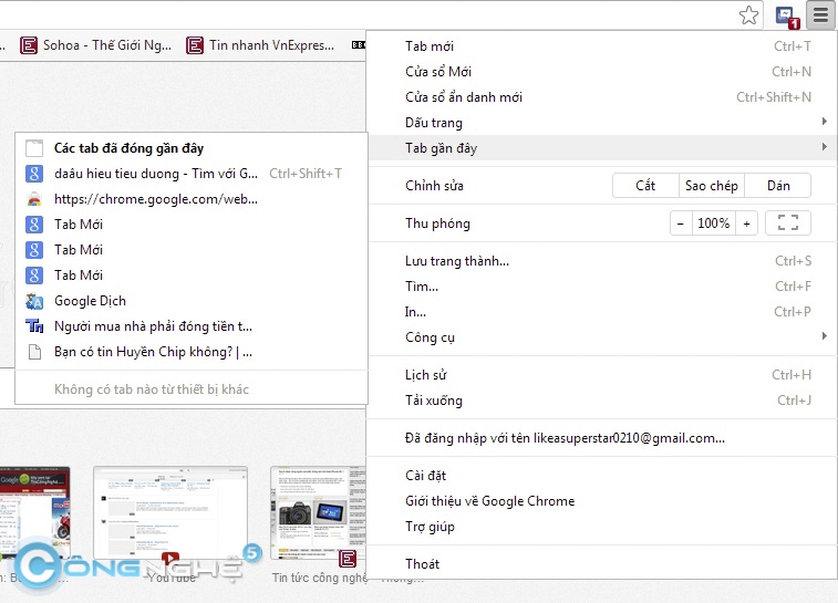 Làm sao để mở lại hàng chục tab lỡ tay xóa của google chrome - 2