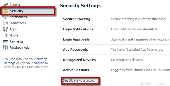 Khóa tài khoản facebook tạm thời deactivate facebook của bạn - 3