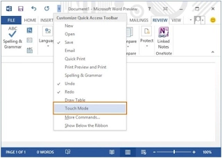 Hướng dẫn bật chế độ cảm ứng trong ms office 2013 - 2