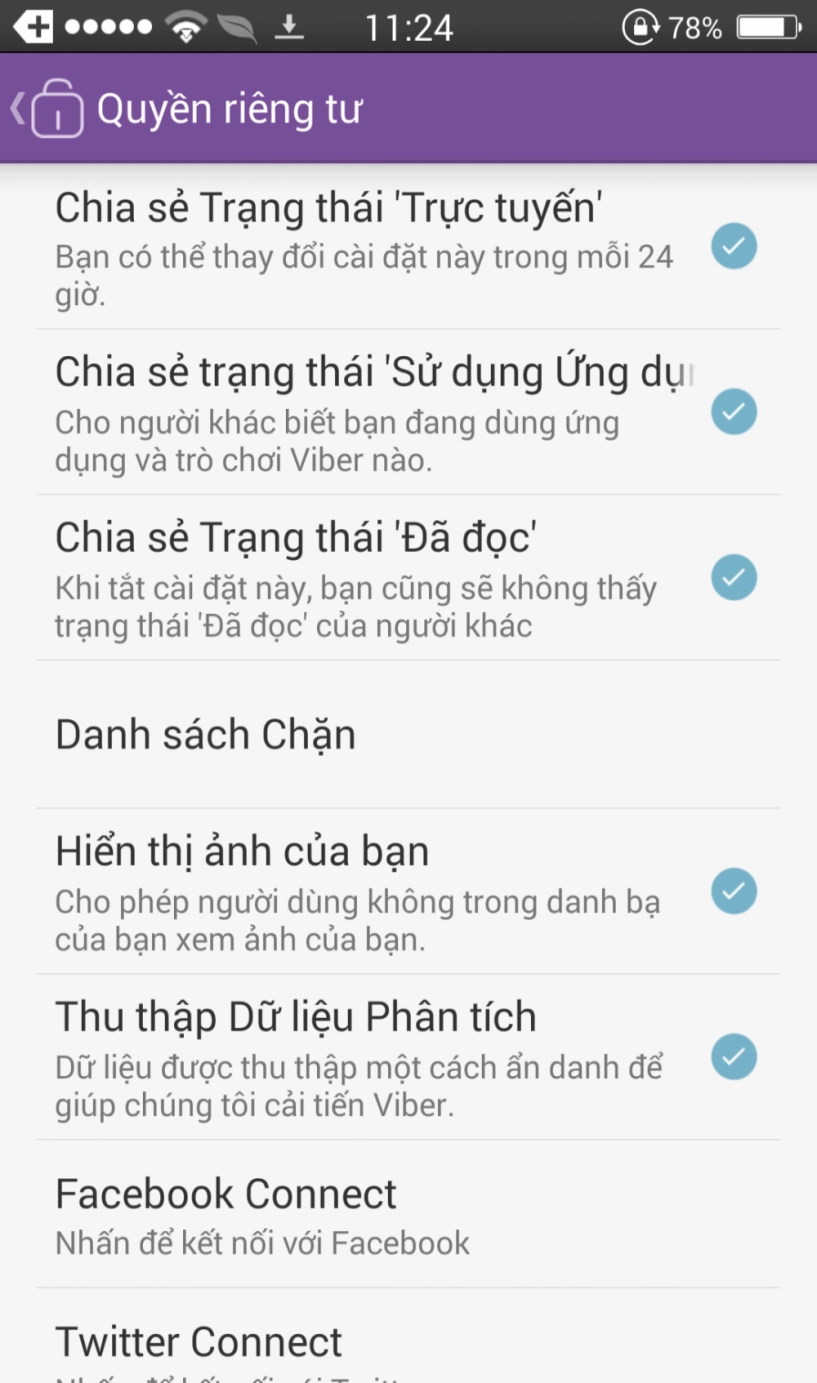 Thủ thuật ẩn trạng thái online trên viber - 5