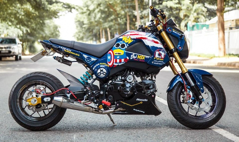 Honda msx độ phong cách captain america với loạt đồ chơi hàng hiệu - 1