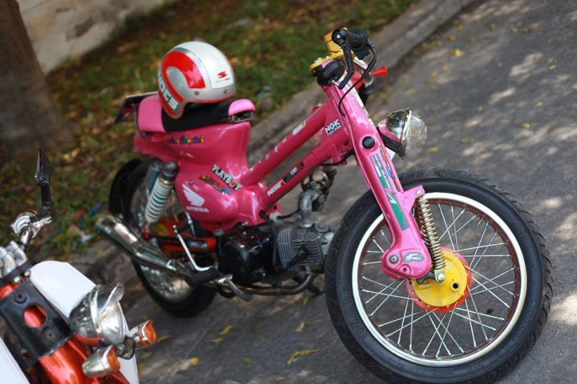 Xe cub độ báo hồng của một tay phượt sài gòn - 7