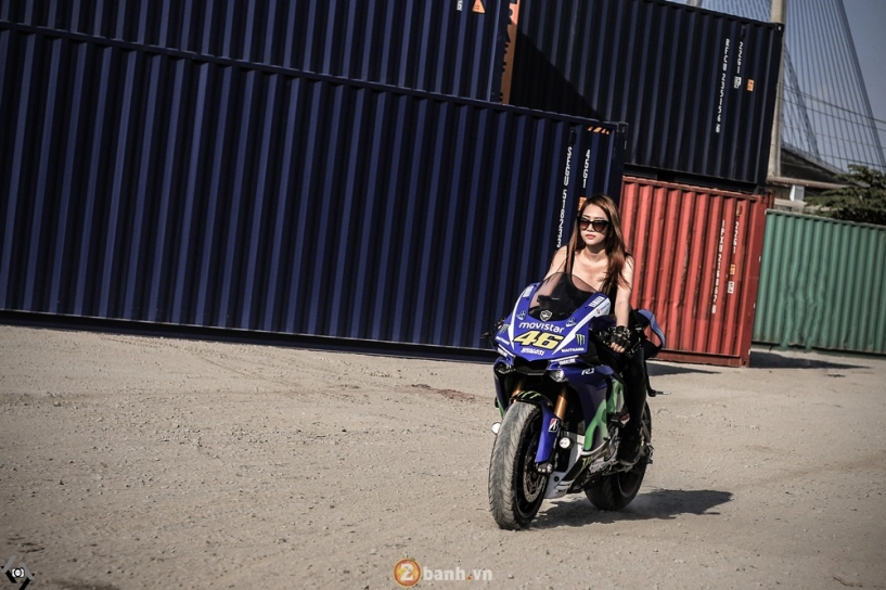 Yamaha r1 2015 phiên bản movistar đọ dáng cùng chân dài - 19