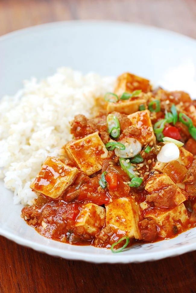 Đậu phụ sốt thịt cay kiểu hàn trôi cơm vô cùng - 11