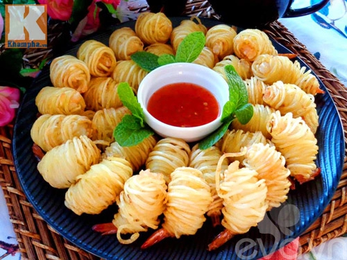 Khoai tây cuộn tôm món ngon đãi khách - 1