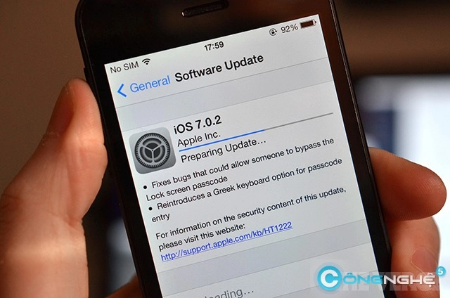 Apple cập nhật ios 702 sửa lỗi lockscreen