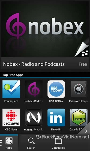 Cách cài đặt ứng dụng cho blackberry 10