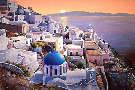 Chiêm ngưỡng nắng vàng - biển xanh santorini