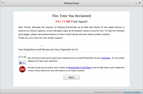 dọn dẹp iphone với phần mềm phoneclean