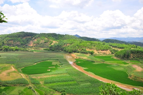 Đường vào hồ cấm sơn