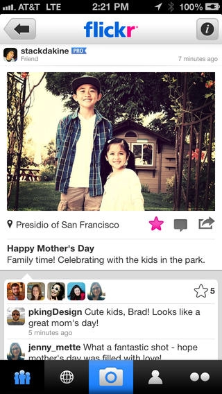 Flickr cho iphone - terabyte trên điện thoại