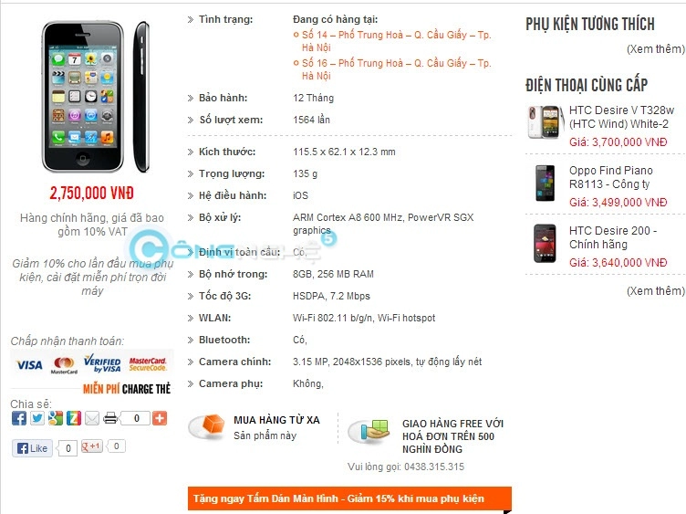 Gia vũ mobile đang có hàng hot iphone 3gs