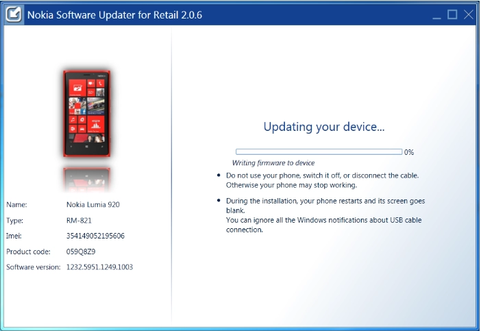 Hướng dẫn flash rom cho lumia bằng nokia software updater for retail