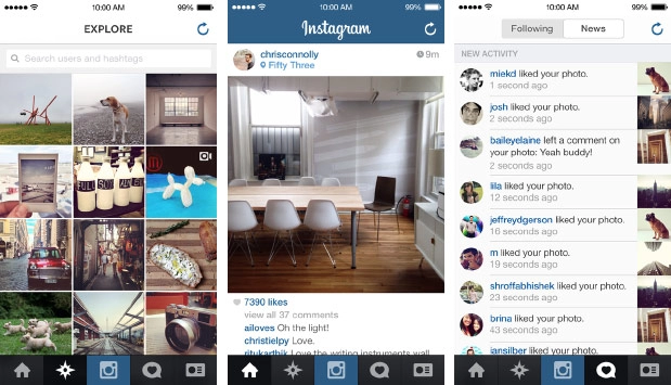 Instagram được làm mới phiên bản trên ios 7