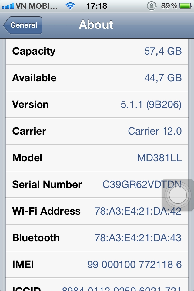 Iphone 4s5 lock cần chú ý số imei