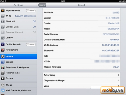 Kiểm tra pin ipad iphone bị chai no jailbreak