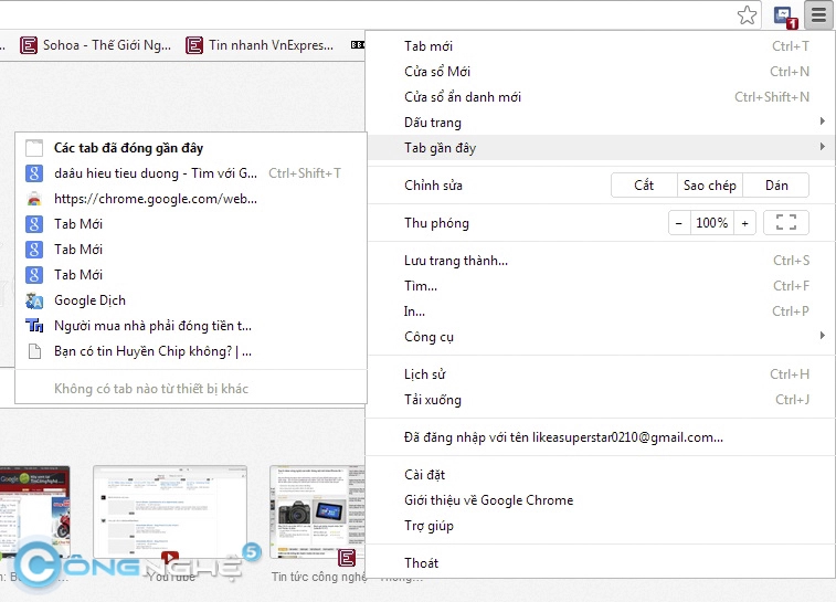 Làm sao để mở lại hàng chục tab lỡ tay xóa của google chrome