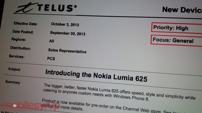Nokia lumia 625 sẽ được tung ra tại canada với giá 300 usd