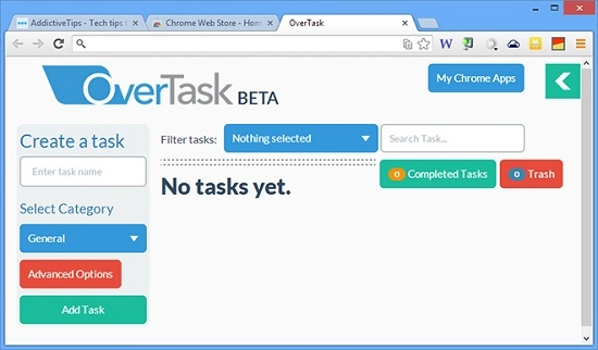 Overtask là một sự cách tân trong việc quản lý các tab cho chrome