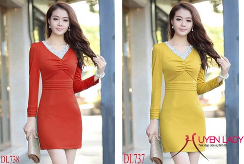 Thanh lịch đầm liền công sở vào đông
