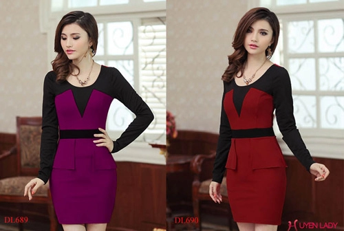 Thanh lịch đầm liền công sở vào đông
