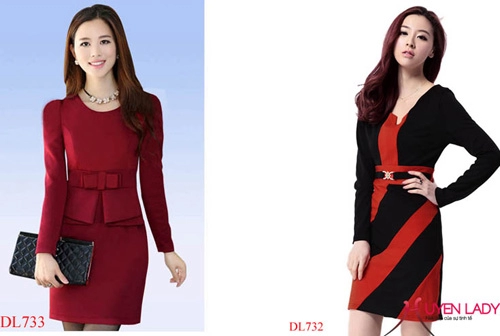 Thanh lịch đầm liền công sở vào đông