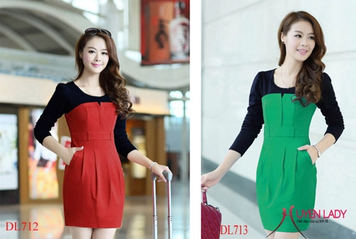 Thanh lịch đầm liền công sở vào đông