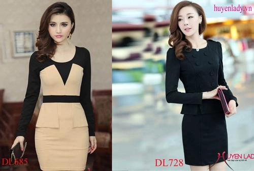 Thanh lịch đầm liền công sở vào đông