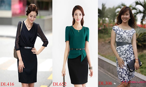 Thanh lịch đầm liền công sở vào đông