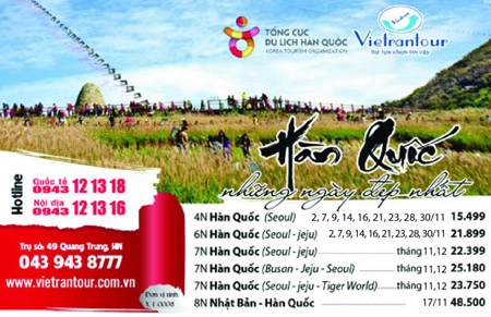 Trao 2 tour miễn phí tại cuộc thi ấn tượng hàn quốc