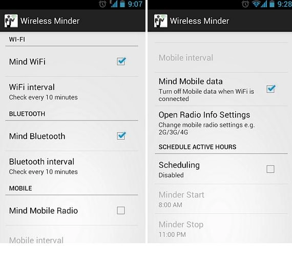 Tự động tắt ứng dụng không sử dụng với wireless minder trên android