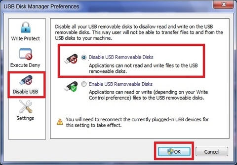Usb disk manager - quản lý truy cập phòng chống virus usb