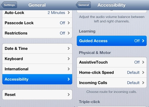 Vô hiệu hóa một vùng màn hình cảm ứng trên thiết bị ios