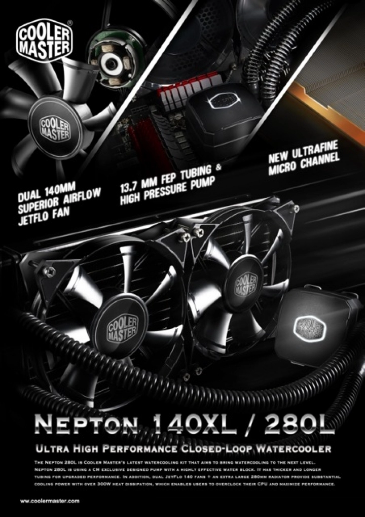 Cooler master tung ra dòng tản nhiệt nước nepton 140-280l