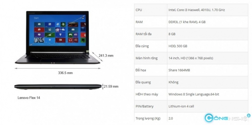 Lenovo flex 14 xuất hiện tại việt nam với khuyến mãi khủng