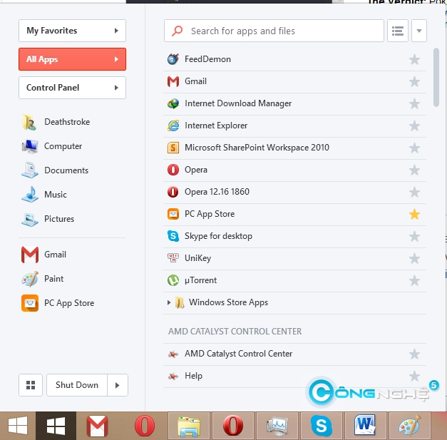 Mang menu start trở lại windows 81 với 3 ứng dụng