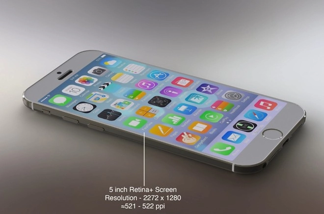 Ý tưởng iphone 6 chạy ios 8 với màn hình 5 inch