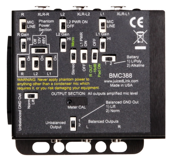 Âm-li âm thanh nhỏ thiết kế cho người sử dụng blackmagic mang tên juicedlink bmc388 