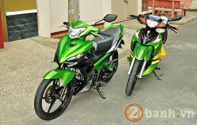 Bộ đôi hoàn hảo satria 2006 và exciter xanh kawa