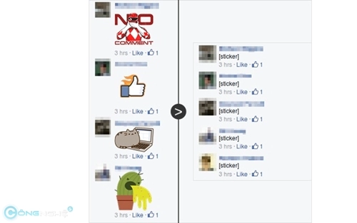 Cách loại bỏ sticker trên các comment facebook khi sử dụng chrome