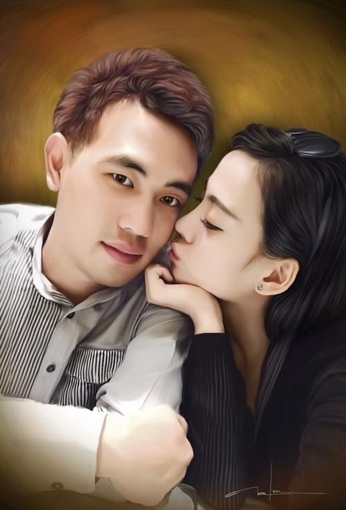 Chàng trai vẽ photoshop andrea thôi miên người xem