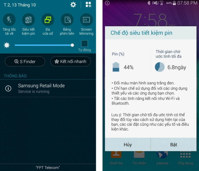 Chế độ siêu tiết kiệm của galaxy note 4