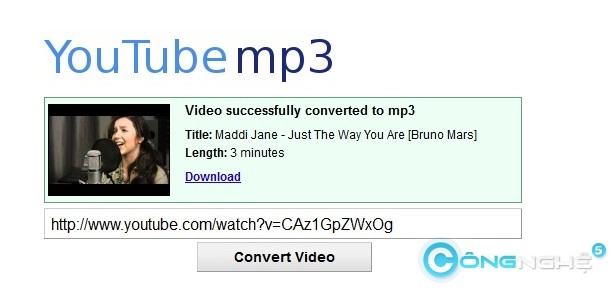 Download file mp3 từ youtube đơn giản