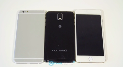 Iphone 6 đọ dáng với galaxy note 3 và lg g3