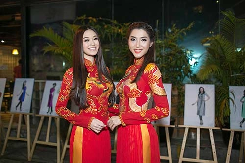 Khánh my đọ áo dài long phụng với ngọc quyên