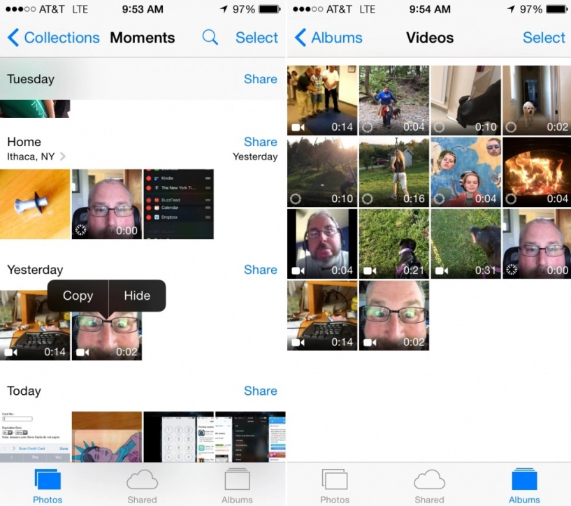 Mẹo ẩn hình ảnh và video trong ios 8