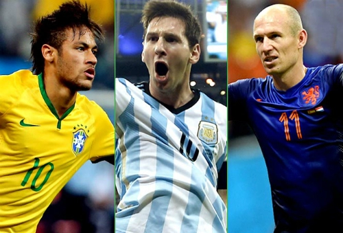 Messi neymar robben tranh quả bóng vàng world cup