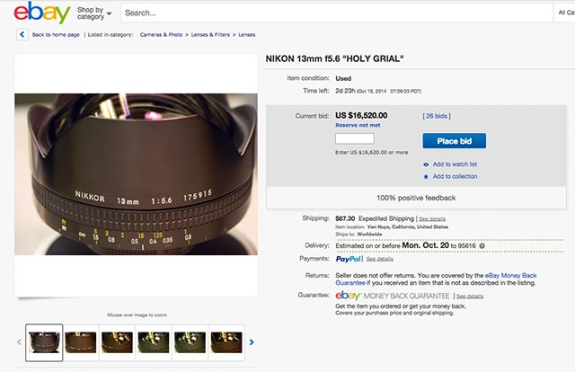 Ống kính nikon 13mm f56 holy grail cực hiếm đột ngột xuất hiện trên ebay