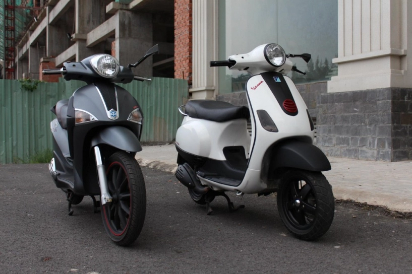 Vespa lx trắng sporty đơn giản