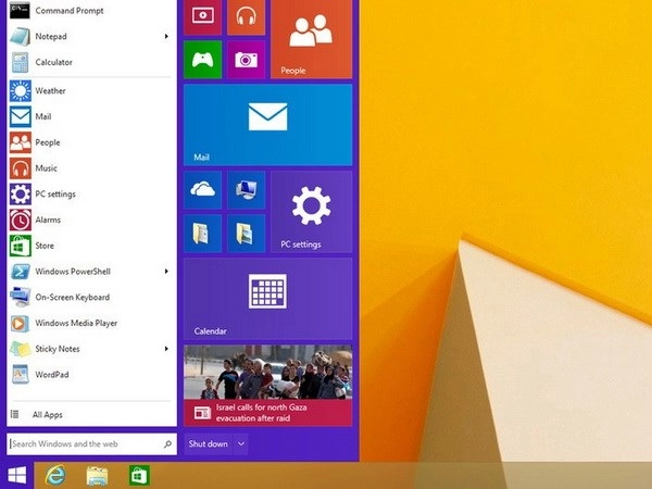 Windows 9 sự trở lại của start menu